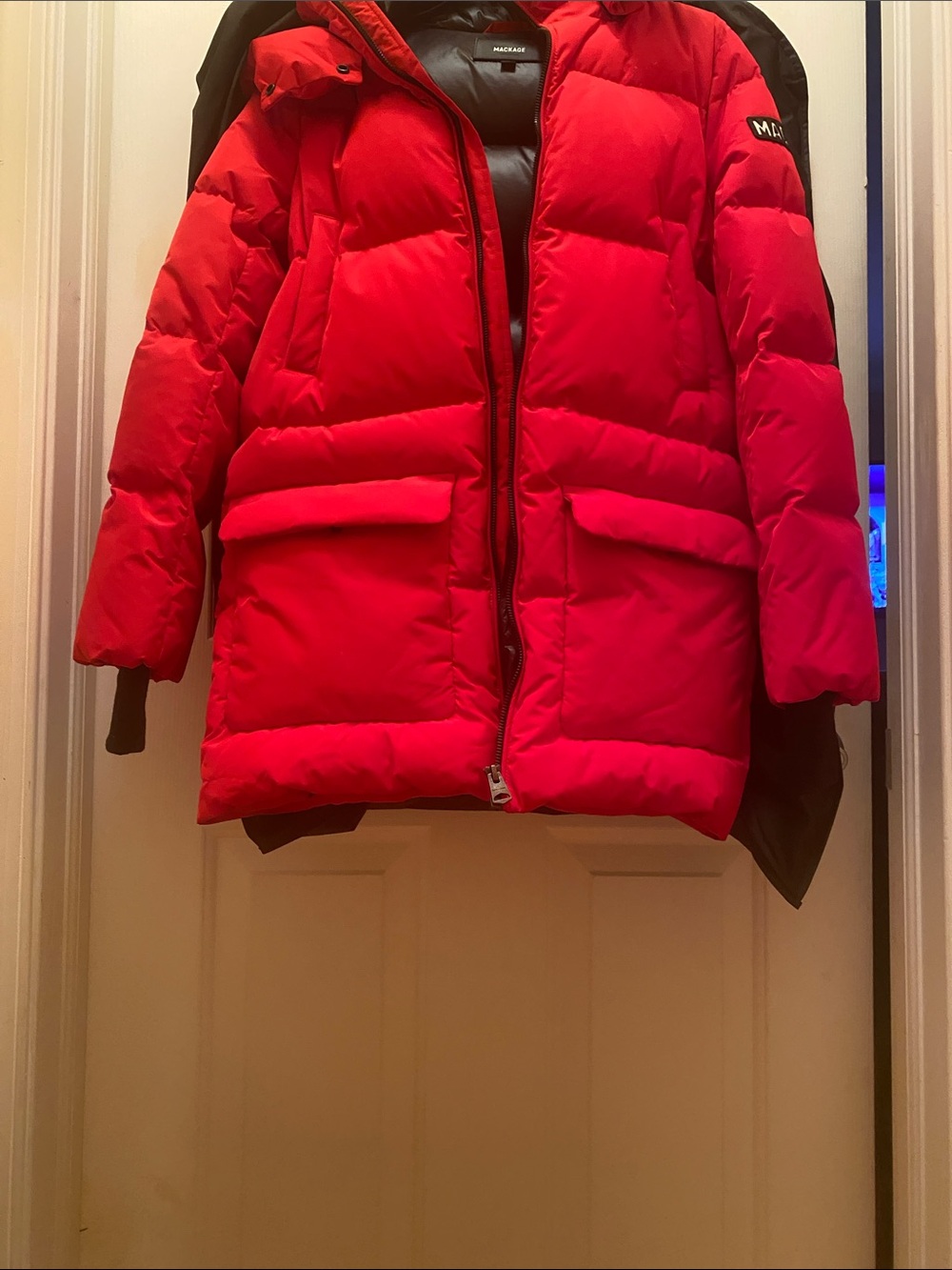 Mackage Kids Red Puffer Jacket with Hood